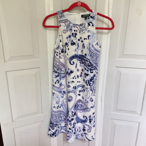 Lauren Ralph Lauren Dresses & Skirts - Lauren Ralph Lauren White and Blue Paisley Dress